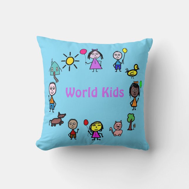 Almofada Crianças do Mundo do travesseiro (Frente)