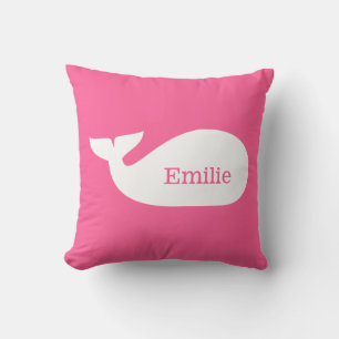 Almofada Crianças Personalizadas de Baleia Branca Rosa