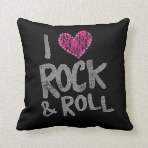Almofada Crianças Rock & Roll Pink Lace Heart Black