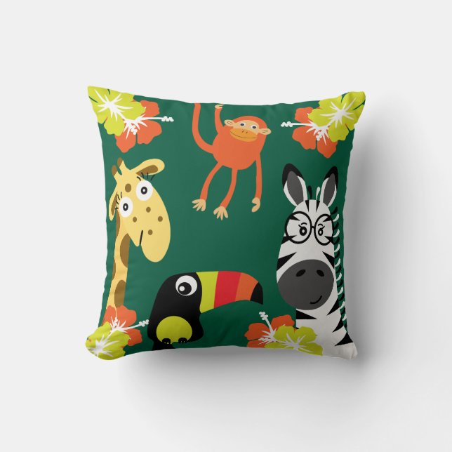 Almofada Crianças Safari Nursery Art Decor (Frente)