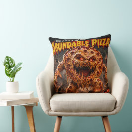 Almofada Criatura de pizza abundante monstro de terror retr