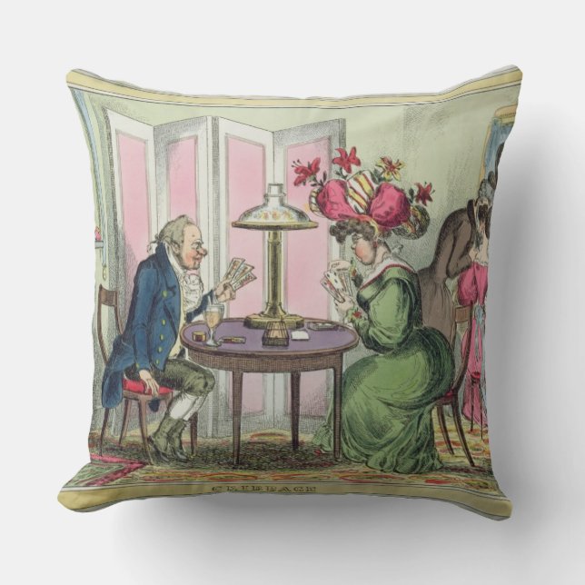 Almofada Cribbage, publicado por Thomas McLean, Londres (Frente)