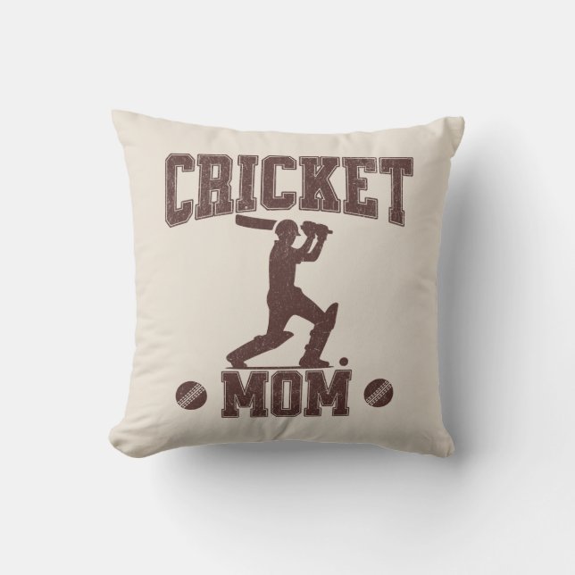 Almofada Cricket Mãe Entusiasta do Esporte Mãe Mãe (Frente)