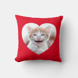 Almofada Crie a sua própria borda do Coração Vermelho Foto