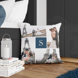 Almofada Crie A Sua Própria Colagem De 5 Fotografias Com Mo<br><div class="desc">Adicione suas fotos e um monograma personalizado para uma design especial.</div>