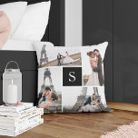 Almofada Crie A Sua Própria Colagem De 5 Fotografias Com Mo<br><div class="desc">Adicione suas fotos e um monograma personalizado para uma design especial.</div>