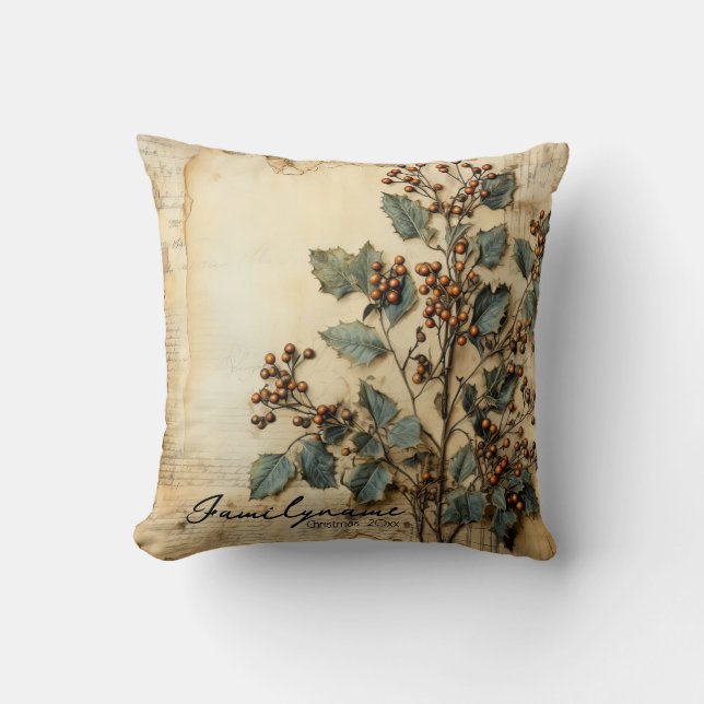 Almofada Crie a sua própria Vintage Holly (Frente)