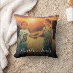 Almofada Crie o nome do monograma de fotos da sua família<br><div class="desc">Crie sua foto monograma da família,  nome da família,  Travesseiro decorativo. Você pode adicionar suas próprias fotos e nome e criar um travesseiro muito exclusivo e pessoal.</div>