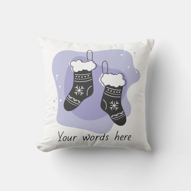 Almofada Crie o seu próprio Natal em Púrpura (Frente)