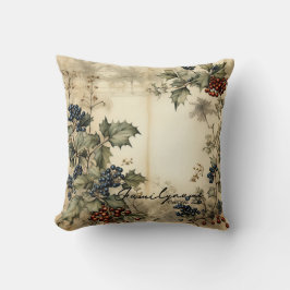 Almofada Crie o seu próprio pergaminho vermelho e azul de f