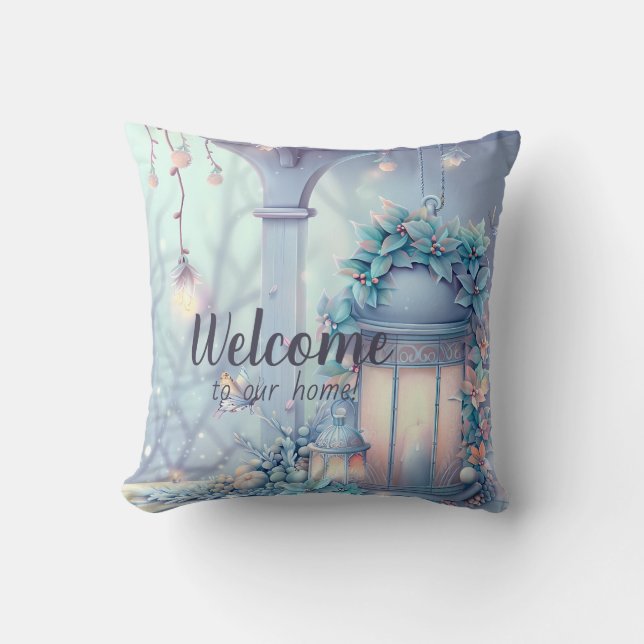 Almofada Crie Os Seus Próprios Lanteras De Natal Roxos (Frente)