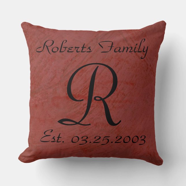 Almofada Crie seu próprio aniversário de couro vermelho (Frente)