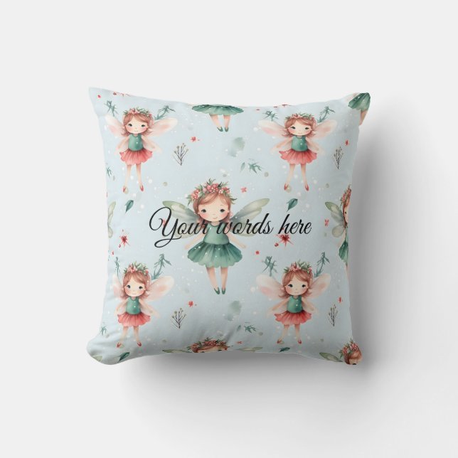 Almofada Crie seu próprio Fada Falido de Férias Falido (Frente)