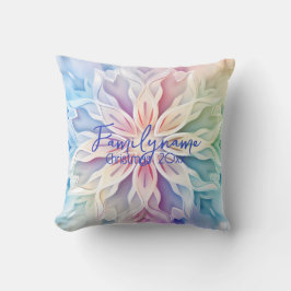 Almofada Crie seu próprio floco de neve de Natal Rainbow