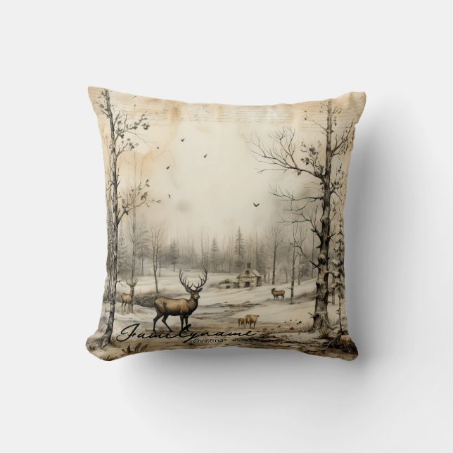 Almofada Crie seu próprio pano de inverno russo (Frente)