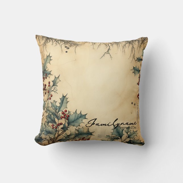 Almofada Crie seu próprio pergaminho vermelho de mangueira (Frente)