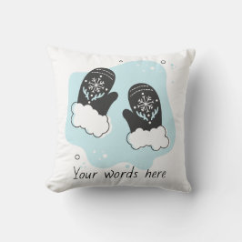 Almofada Crie seu próprio retrorreflector Mittens Natal Azu