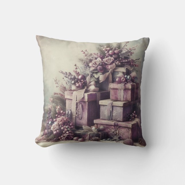 Almofada Crie seu próprio romeno rosa e roxo presente (Frente)