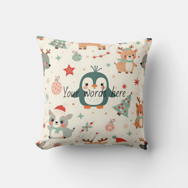 Almofada Crie Seus Próprios Amigos Kawaii Animais De Invern (Frente)