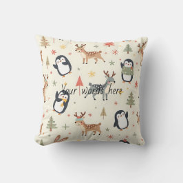 Almofada Crie Seus Próprios Animais de Natal do Boho Kawaii