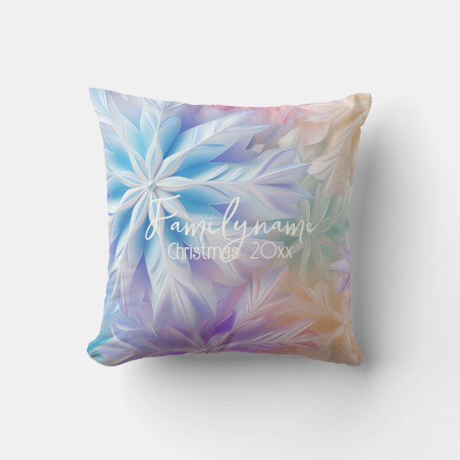 Almofada Crie seus próprios Flocos de Neve do Arco-Íris (Frente)