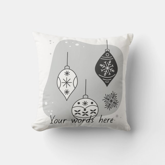 Almofada Crie seus próprios flocos de neve e natal Baubles (Frente)