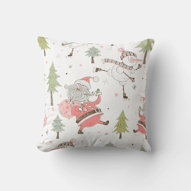 Almofada Crie Seus Próprios Papais noeis Whimsical, Snowman (Frente)