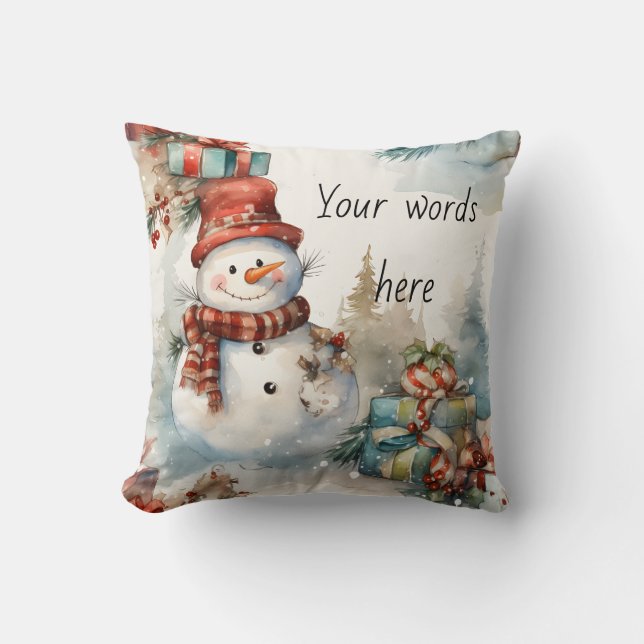 Almofada Crie seus próprios presentes de neve (Frente)