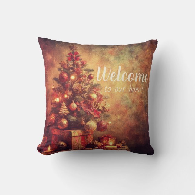 Almofada Crie sua própria árvore de Natal quente (Frente)