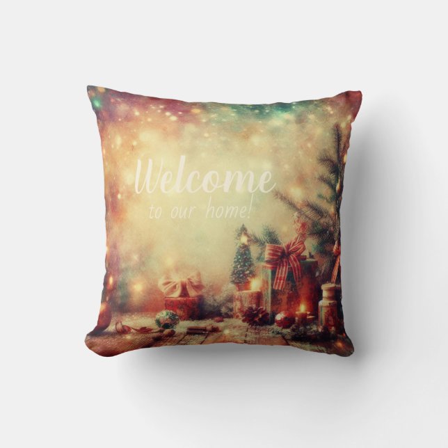 Almofada Crie sua própria árvore de Natal romântica (Frente)