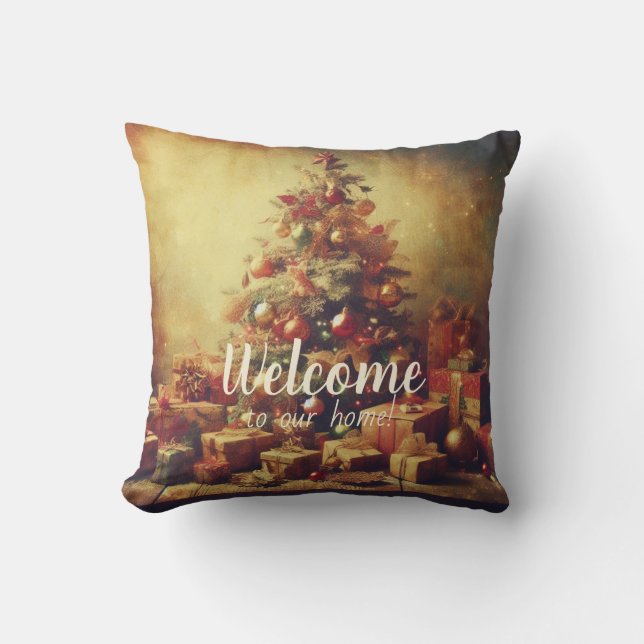 Almofada Crie sua própria árvore de Natal romântica (Frente)