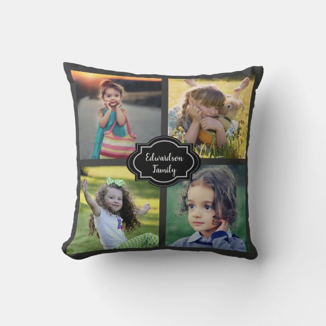 Almofada Crie sua própria colagem de fotos da família (Frente)