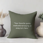 Almofada Crie sua própria cotação motivacional<br><div class="desc">Crie seu próprio travesseiro decorativo de cotação personalizado. Apresenta tipografia minimalista da máquina de escrever.</div>