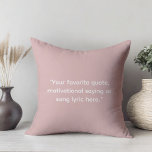 Almofada Crie sua própria cotação motivacional<br><div class="desc">Crie seu próprio travesseiro decorativo de cotação personalizado. Apresenta tipografia minimalista da máquina de escrever.</div>