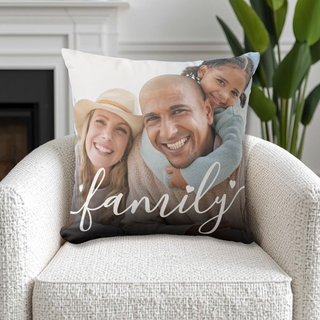 Almofada Crie Sua Própria Foto de Família (Create Your Own Family Photo Throw Pillow )