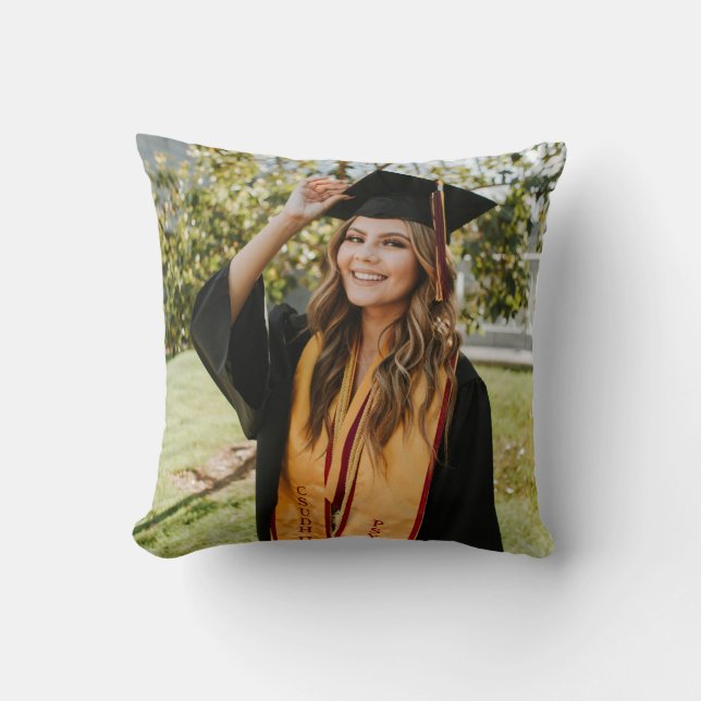 Almofada Crie Sua Própria Foto Personalizada de Graduado (Frente)