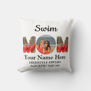 Almofada Crie sua própria mãe esportiva foto colagem nataçã