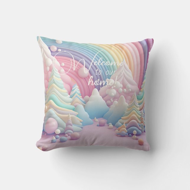 Almofada Crie suas próprias árvores de Natal do Rainbow Can (Frente)