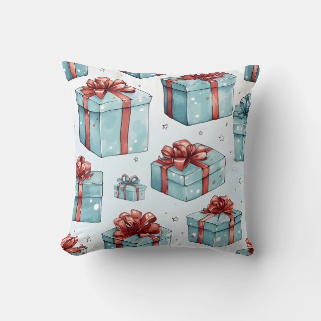 Almofada Crie suas próprias caixas e Arcos vermelhos e azui (Frente)