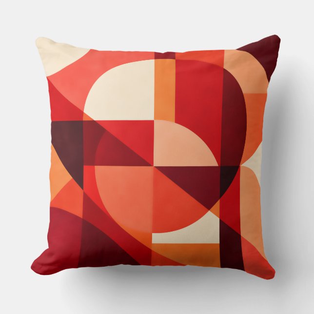Almofada Crimson Ember Geometric Abstract (Frente)