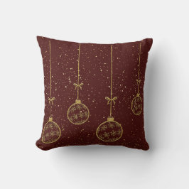 Almofada Crimson & Gold Ornament Christmas Throw Pillow