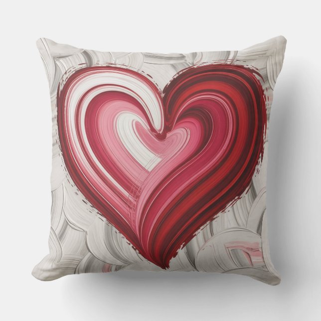 Almofada Crimson Heart Abstract Brushstroke  (Frente)