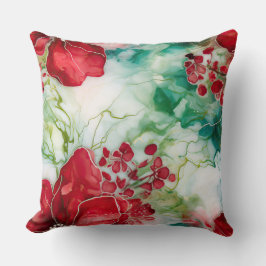 Almofada Crimson Yuletide Blooms Botânico