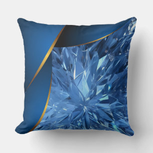 Almofada Cristais Dourados de Trim Azul Reversíveis