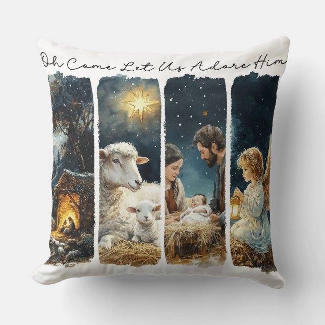 Almofada Cristão Inspirador Deixe-nos adorá-lo (Frente)