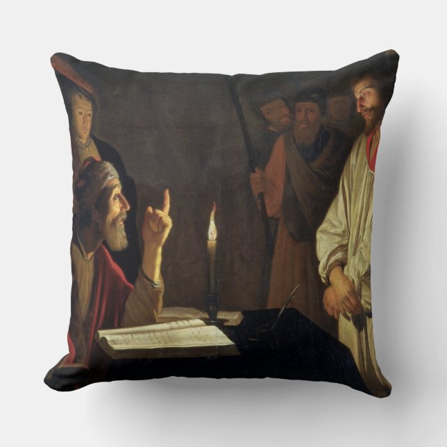 Almofada Cristo antes de Caiaphas (óleo em canvas) (Frente)