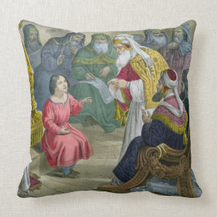 Almofada Cristo com os doutores no templo, de um bibl