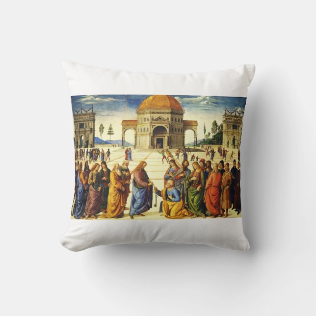 Almofada Cristo dando as teclas ao Santo Peter (Frente)