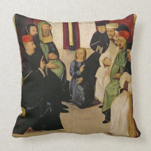 Almofada Cristo entre os doutores (óleo no painel)