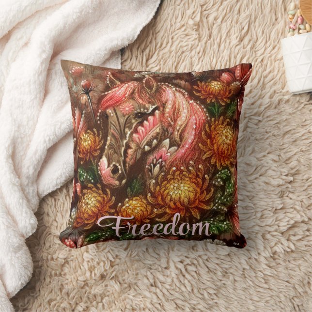 Almofada Crítemos Florais do Autumn Horse Personalizados (Cobertor)